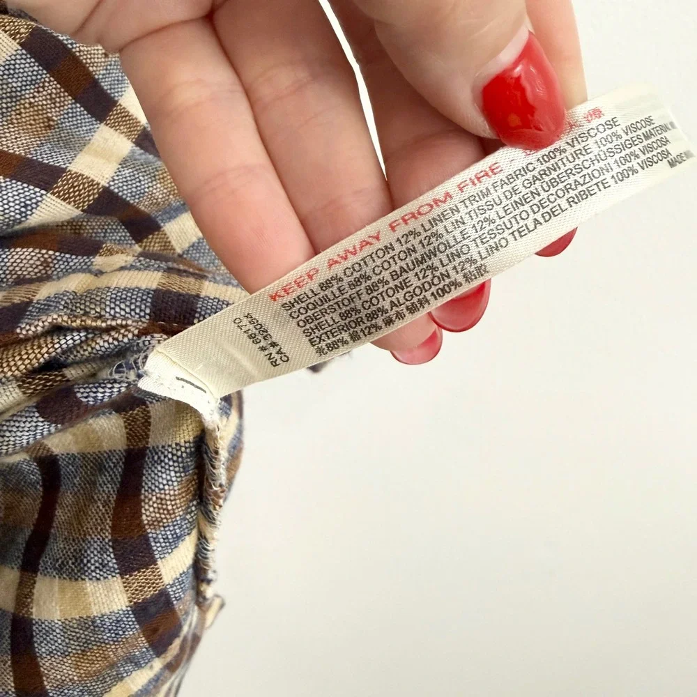 Free People Mixed Plaid & Stripe Button Front Shirt Dress XS